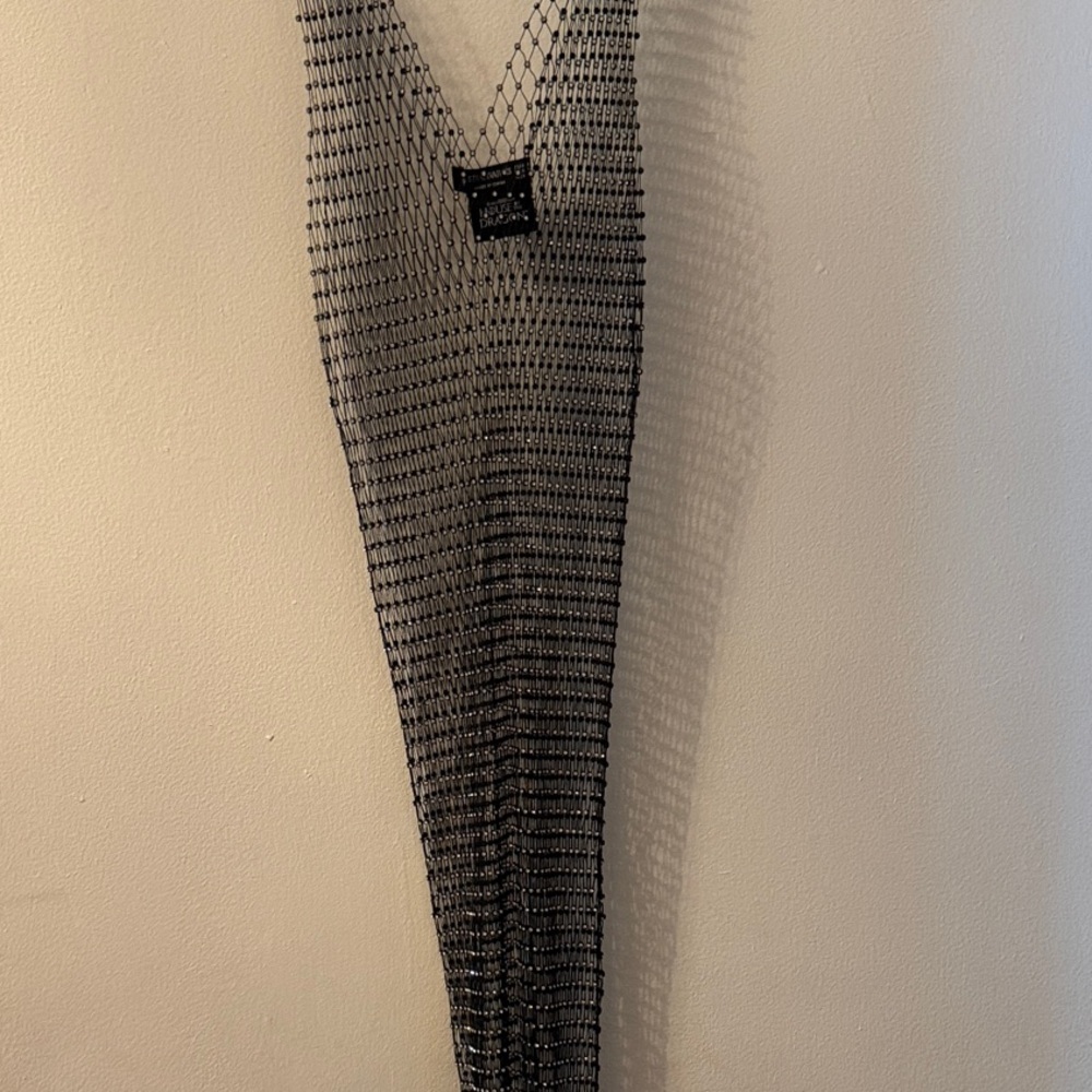 Stradivarius Black Mesh Swim Coverup